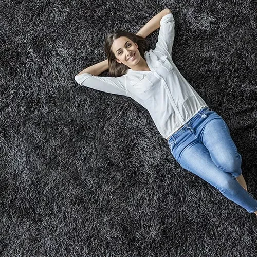 Lady chilling on floor | Dothan Design Studio